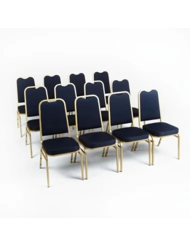 Chaises de banquet à dossier carré Bolero bleues (Lot de 4)