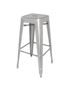 Tabourets hauts en acier galvanisé Bolero Bistro gris argenté (lot de 4)