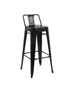 Tabourets hauts en acier noir avec dossier Bolero Bistro (lot de 4) 2