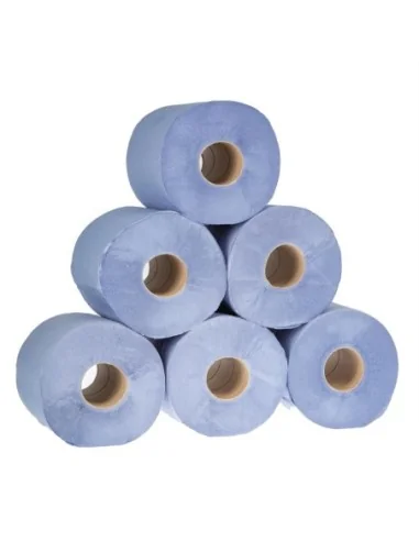 Bobines bleues 2 plis à dévidage central Jantex 120m (lot de 6)