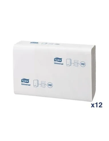 Essuie-mains 1 pli pliage en Z Tork blanc (lot de 12)