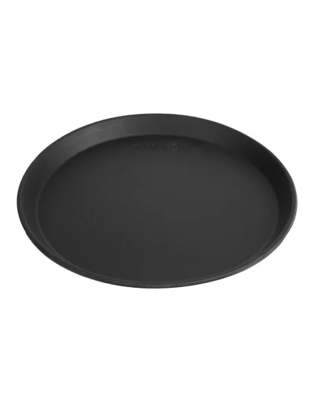 Plateau de service rond fibre de verre antidérapant Camtread Cambro noir 28 cm