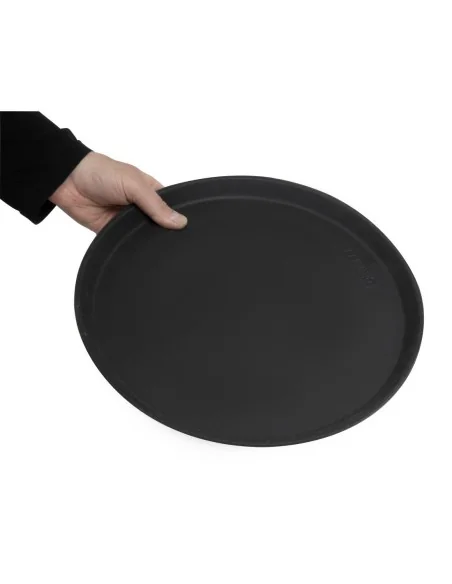 Plateau de service rond fibre de verre antidérapant Camtread Cambro noir 35,5 cm
