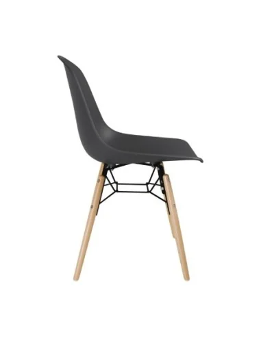 Chaise moulée PP avec structure métallique Arlo Bolero grise (lot de 2)