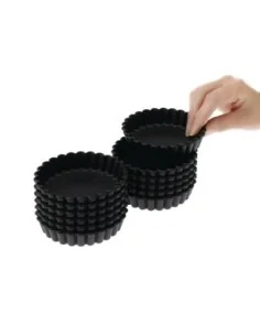 Moules à tartelette ronds cannelés Exoglass Matfer Bourgeat 100mm (lot de 12) 2