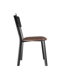 Chaises en metal assise PU moka vintage Bolero (lot de 4) 2