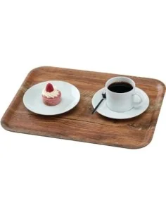 Plateau stratifié surface grainée Madeira Cambro chêne brun 46 cm 2