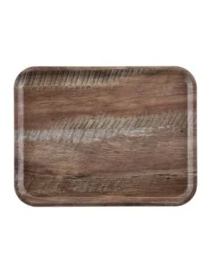 Plateau stratifié surface grainée Madeira Cambro chêne foncé 46 cm