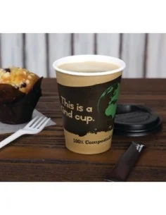 Gobelets boissons chaudes PLA simple paroi compostables 34 cl Fiesta Compostable (x1000) 2