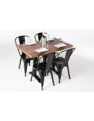 Plateau de table rectangulaire pré-percé Bolero chêne rustique 700mm