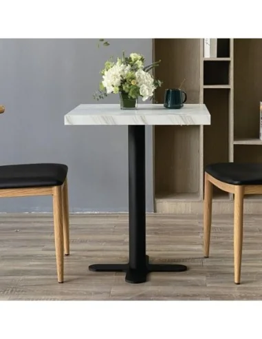 Plateau de table carré pré-percé Bolero effet marbre 700 mm