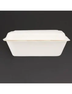 Barquettes à charnière en bagasse compostables Fiesta Compostable 18,2 cm (lot de 250) 2