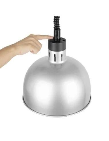 Lampe chauffante dôme rétractable Buffalo finition métal brossé