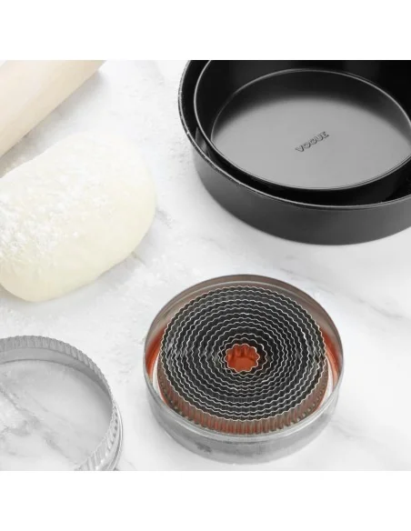 Lot de 11 emporte-pièces ronds cannelés Vogue