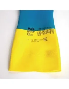 Gants étanches protection chimique légère bleus et jaunes Mapa Alto 405 L 2