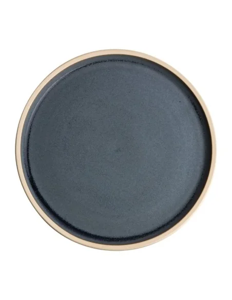 Assiettes plates bord droit granit bleu Olympia Canvas 18 cm  (Lot de 6)