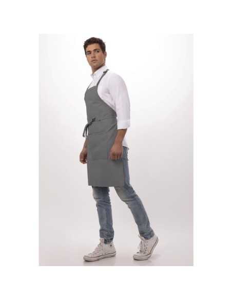 Tablier bavette Chef Works gris