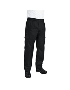 Pantalon de cuisine mixte Chef Works Slim Fit Cargo noir L 2