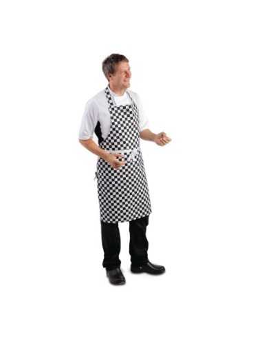 Tablier bavette Whites carreaux noirs et blancs