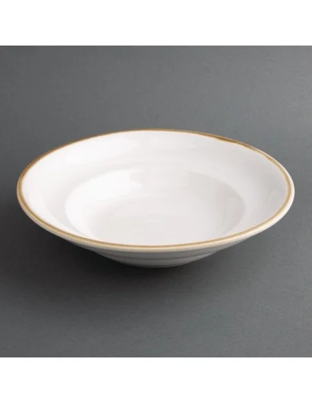 Assiettes à pâtes Olympia Kiln couleur craie 250mm (lot de 4)