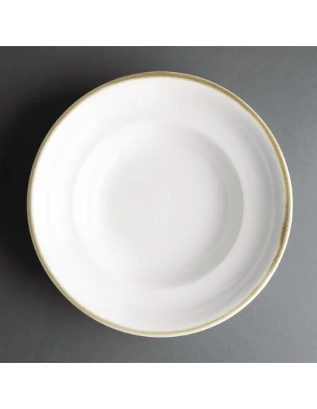 Assiettes à pâtes Olympia Kiln couleur craie 250mm (lot de 4)