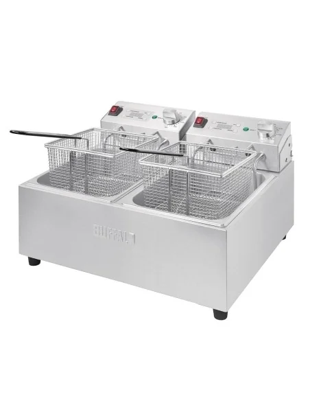 Friteuse double avec minuterie Buffalo - 2x5L 2x2,8kW