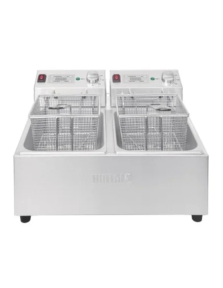 Friteuse double avec minuterie Buffalo - 2x5L 2x2,8kW