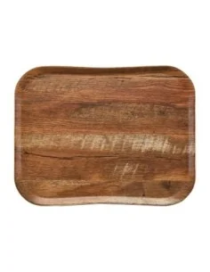 Plateau polyester Century aspect naturel bois Cambro chêne brun 330 x 430mm