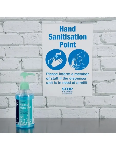 Autocollant Gel hydroalcoolique à votre disposition format A5