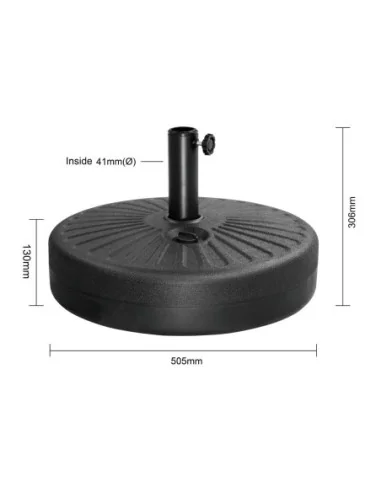 Pied de parasol noir 20L