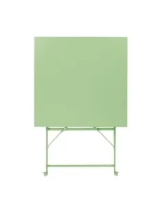 Table de terrasse carrée pliante en acier Bolero vert clair 600 mm 2
