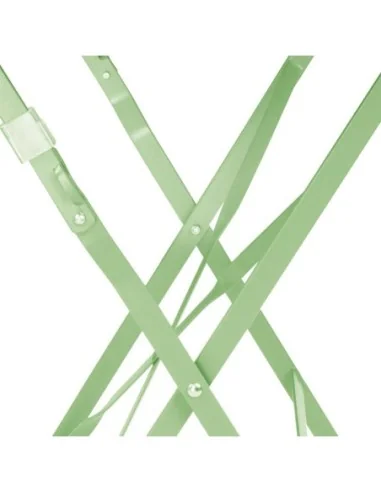 Table de terrasse carrée pliante en acier Bolero vert clair 600 mm