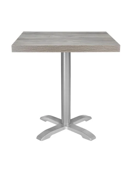 Plateau de table carré pré-percé en mélamine Bolero gris 700 mm