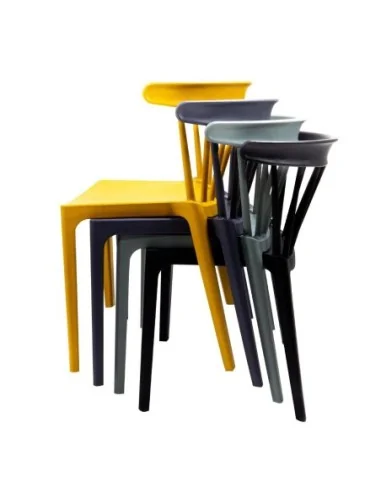 Chaises en polypropylène Windson anthracite (lot de 4)