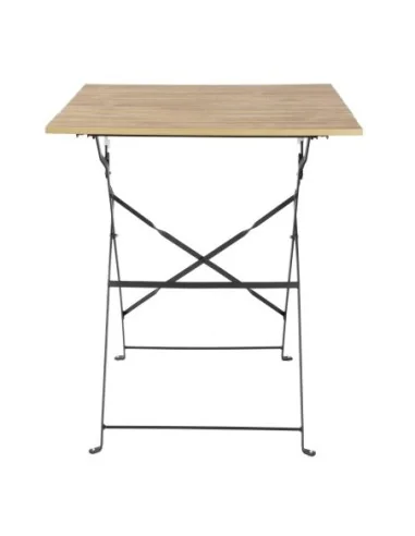 Table de terrasse carrée Bolero Perth effet bois