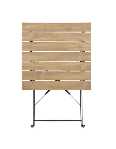 Table de terrasse carrée Bolero Perth effet bois