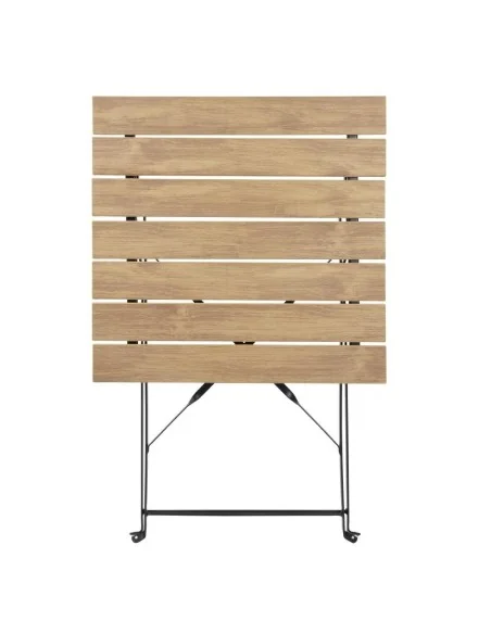 Table de terrasse carrée Bolero Perth effet bois