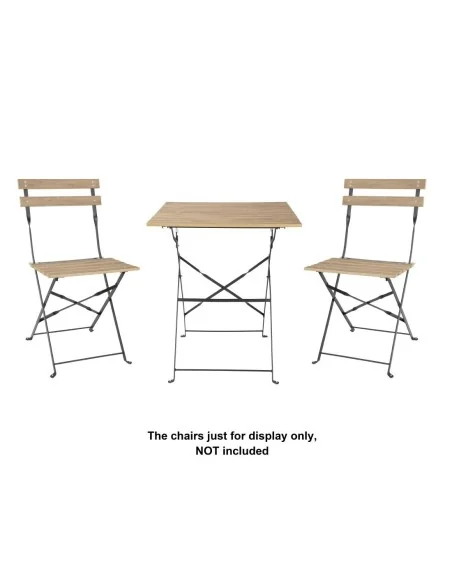 Table de terrasse carrée Bolero Perth effet bois