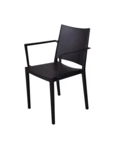 Fauteuils d'extérieur en polypropylène empilables Florence noirs (lot de 4)