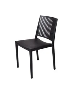Chaises d'extérieur en polypropylène empilables Baltimore noires (lot de 4)