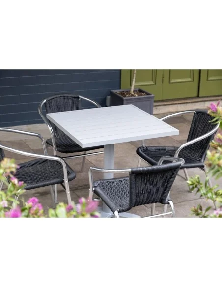 Plateau de table carré en aluminium Bolero gris clair 700 mm