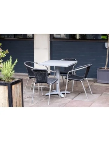 Plateau de table carré en aluminium Bolero gris clair 700 mm