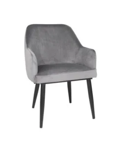 Chaises en velours Bolero Lia grises (lot de 2)