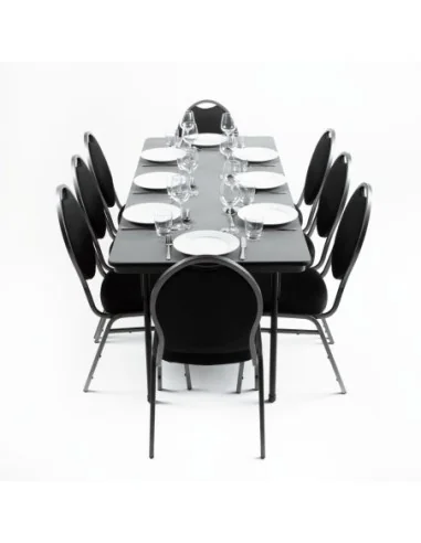 Table rectangulaire pliante grise en ABS Bolero 1830mm