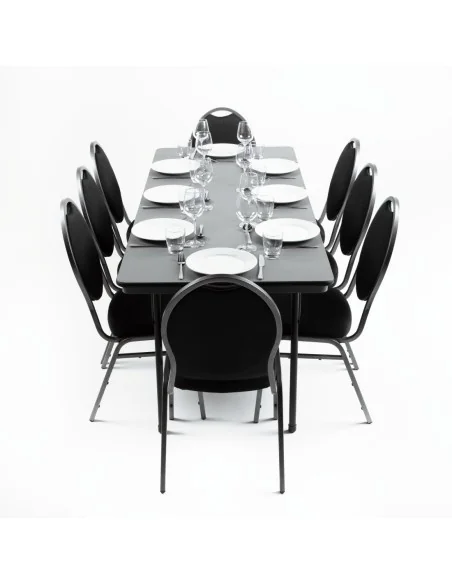 Table rectangulaire pliante grise en ABS Bolero 1830mm