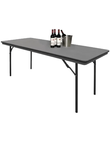 Table rectangulaire pliante grise en ABS Bolero 1830mm