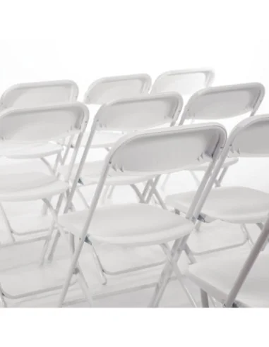 Chaises pliantes Bolero blanches (Lot de 10)