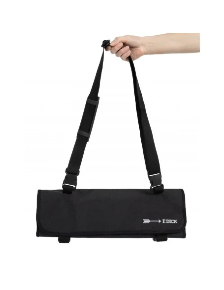 Trousse enroulable en tissu avec sangle Dick noire 11 pièces