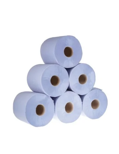 Bobines bleues à alimentation centrale 1 pli Jantex (lot de 6)