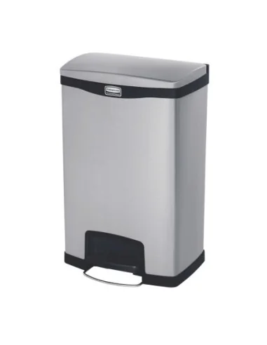 Poubelle à pédale frontale inox Rubbermaid Slim Jim 50L